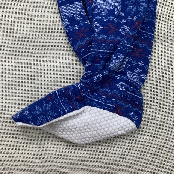 MAX & OLIVIA Boys Gripper Soles Easy Opening Front Zipper Onesie Size 24M - Picture 4 of 9